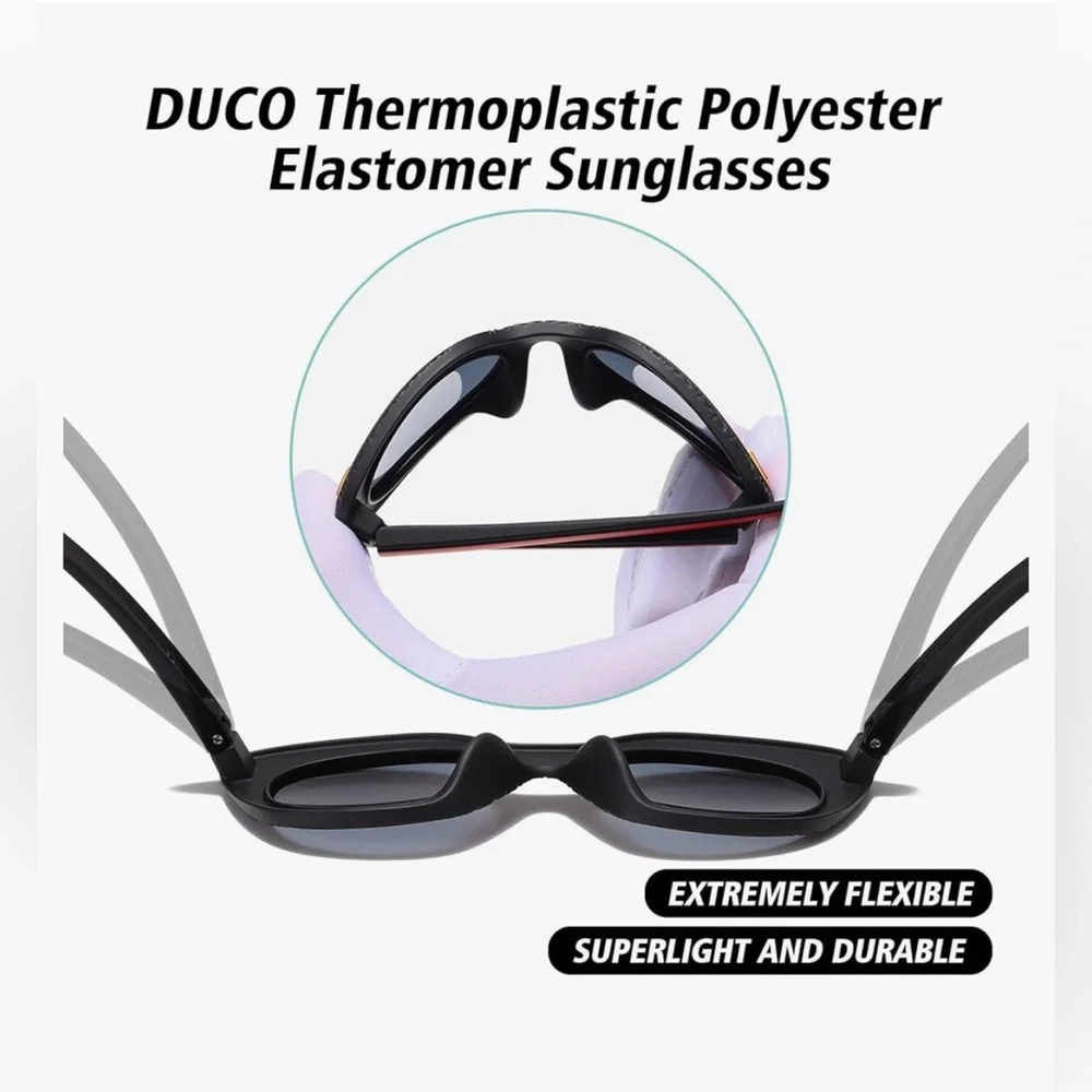 DUCO TPEE POLARIZED SUNGLASSES FOR KIDS RUBBER FLEXIBLE FRAME UV PROTECTION